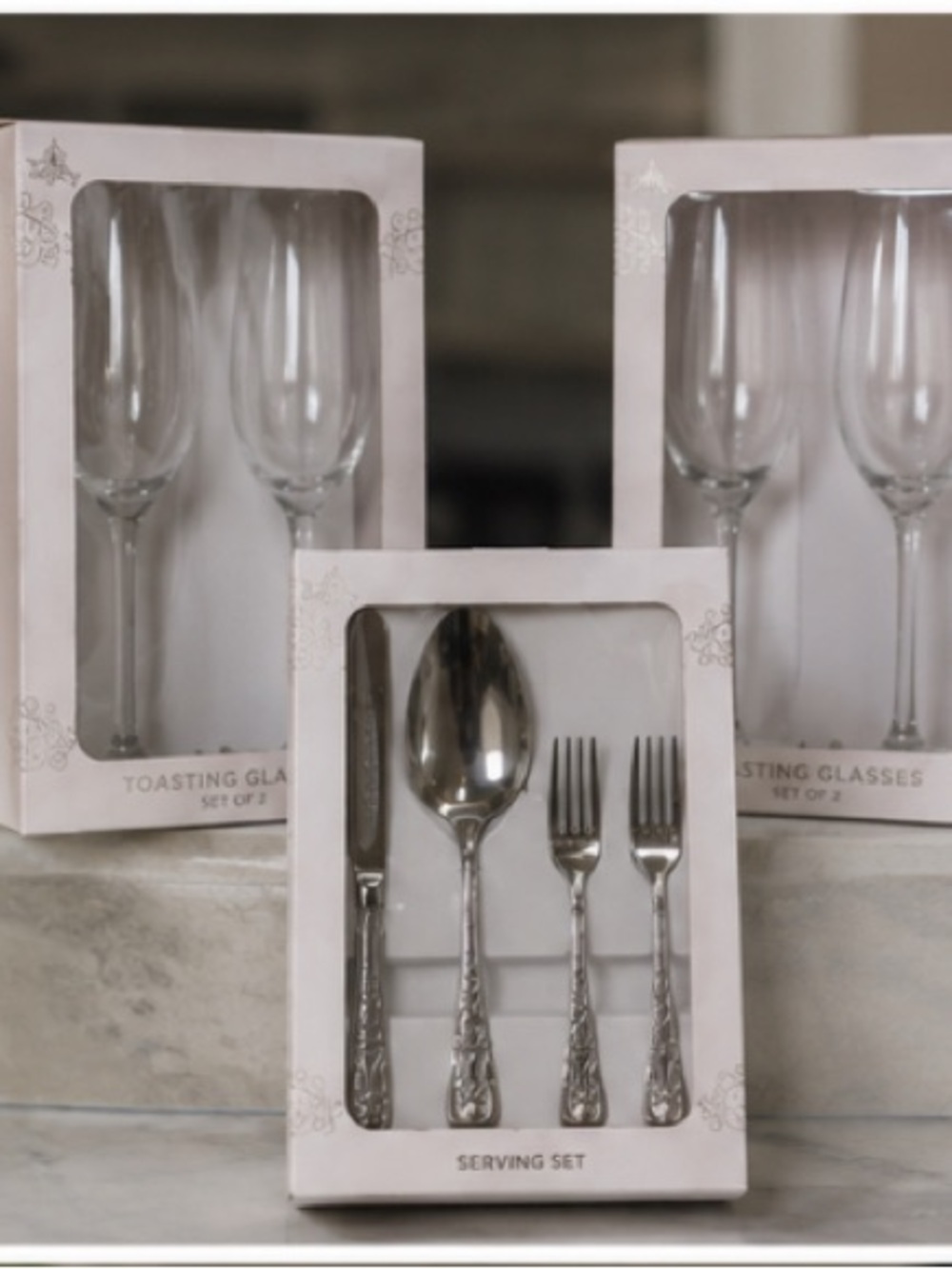 ✨ New Toasting Glasses + Elegant Serving Set – 3 Boxes